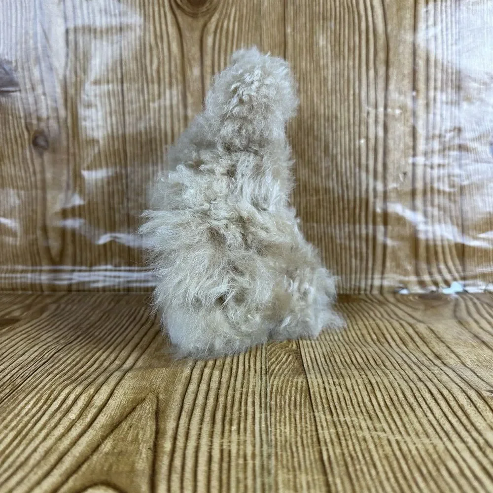 Vintage Style Alpaca‎ Fur Bunny Plush Small Handmade Stuffed Animal Soft Toy 5”